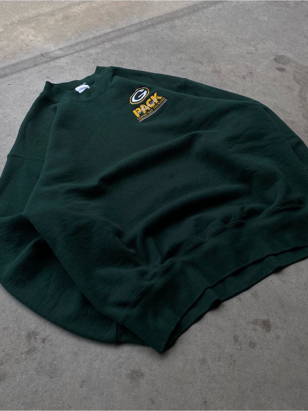 Greenbay Packers vintage green heavyweight pull over sweatshirt